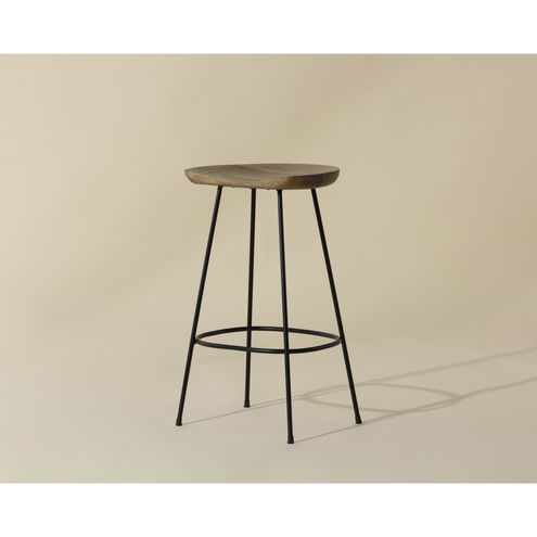 Indra 26.25 inch Natural / Black Counter Stool